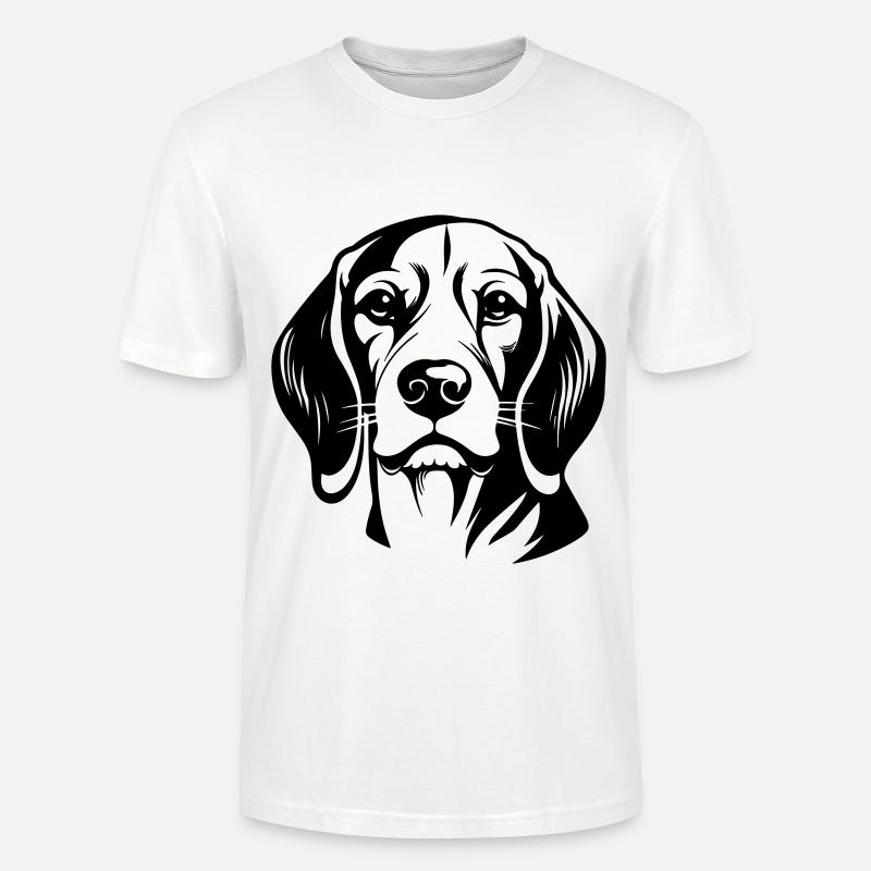 Beagle Hund Kopf - Stanley/Stella Unisex Bio-T-Shirt CRAFTER - Weiß