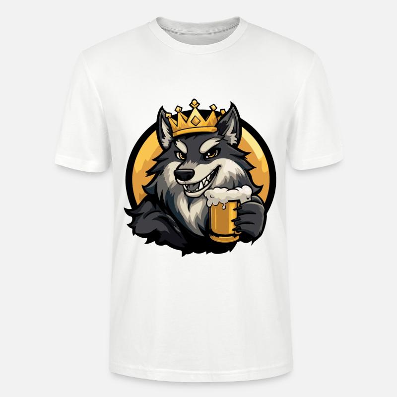 Wolf Bier Comic - Stanley/Stella Unisex Bio-T-Shirt CRAFTER - Weiß