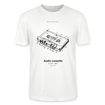 Audio compact cassette - Stanley/Stella Unisex Bio-T-Shirt CRAFTER - Weiß - Vorne - Alina (178cm) & Michal (187cm)