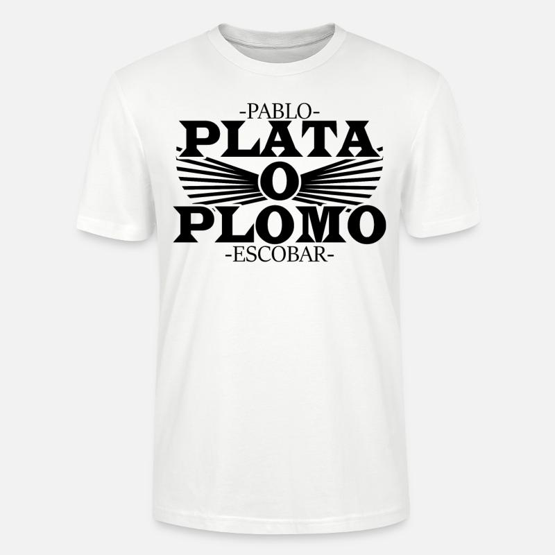 Pablo Escobar-Plata o Plomo - Stanley/Stella Unisex Bio-T-Shirt CRAFTER - Weiß