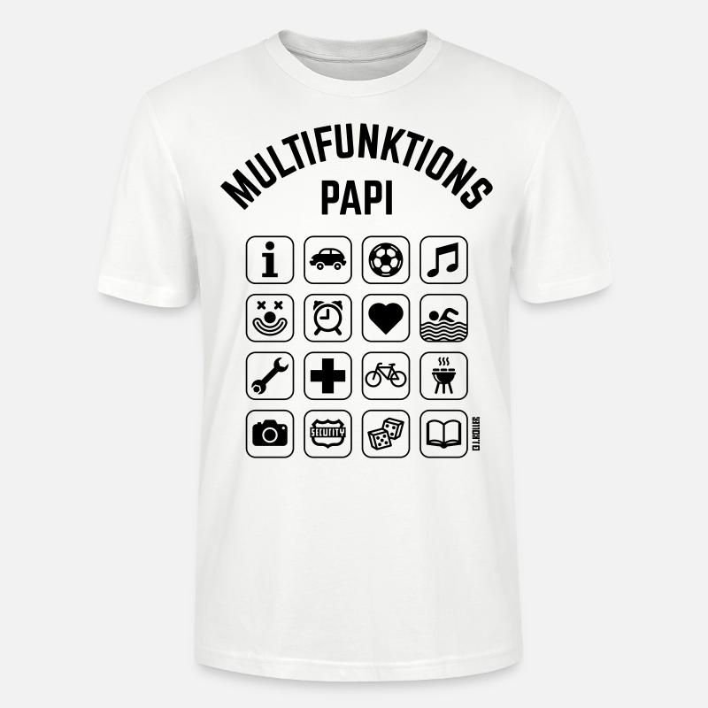 Multifunktions Papi (16 Icons) - Stanley/Stella Unisex Bio-T-Shirt CRAFTER - Weiß