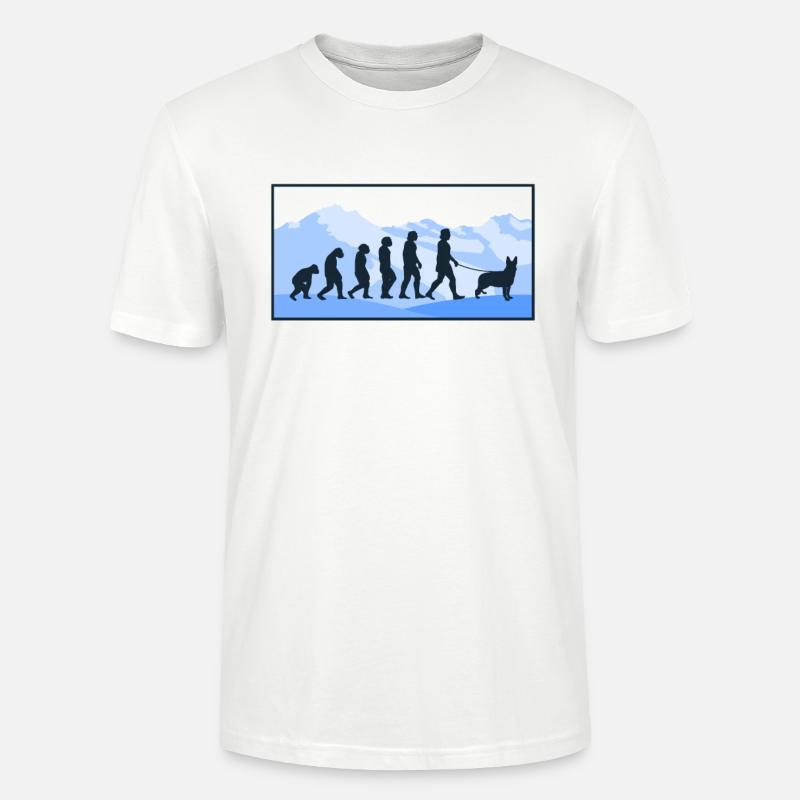 Harzer Fox Evolution Shepherd Gift - Stanley/Stella CRAFTER Unisex Organic T-Shirt - white