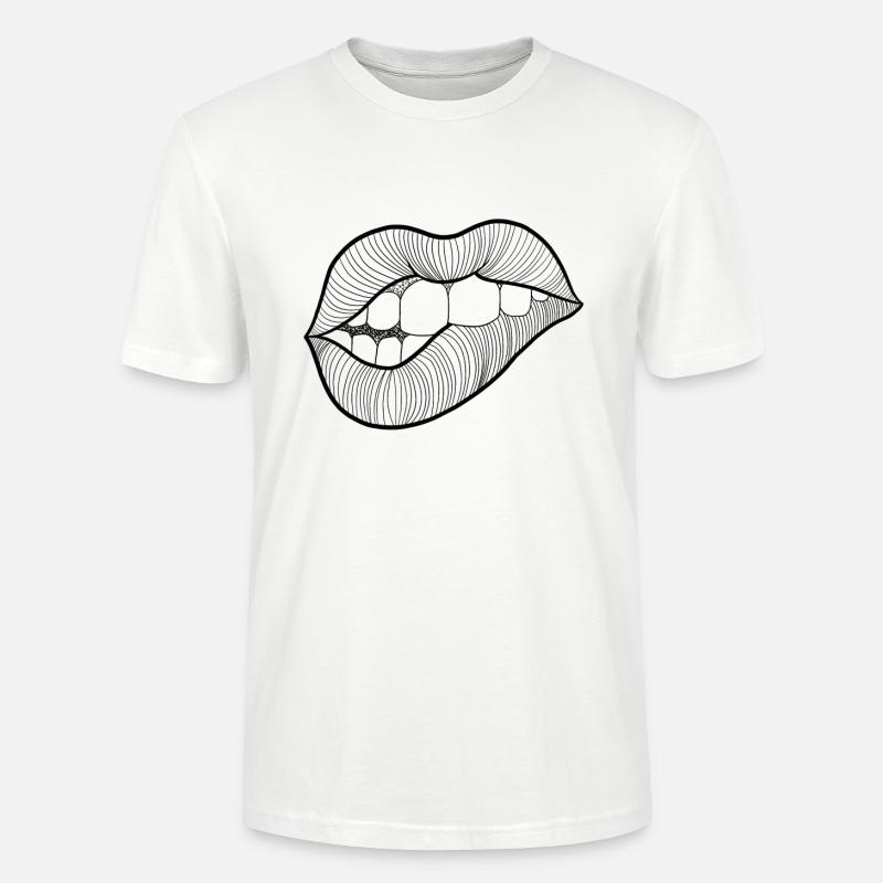 Levres mund linework - Stanley/Stella Unisex Bio-T-Shirt CRAFTER - Weiß
