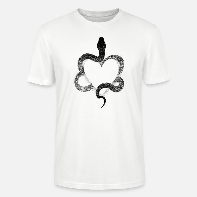 Dotwork Herz Schlange - Stanley/Stella Unisex Bio-T-Shirt CRAFTER - Weiß