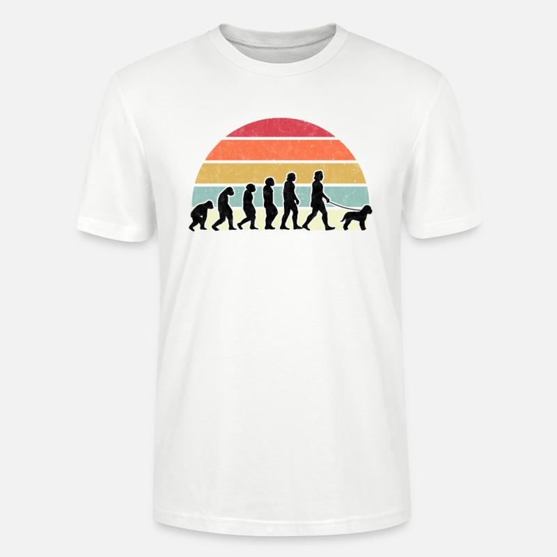 Lagotto Romagnolo Evolution Trüffelhund Geschenk - Stanley/Stella Unisex Bio-T-Shirt CRAFTER - Weiß