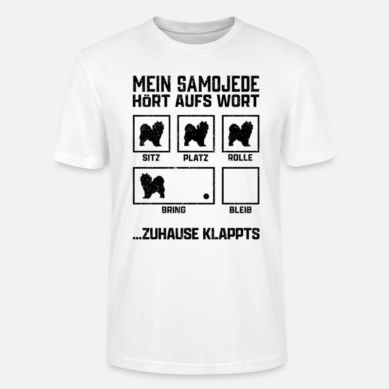 Samojede Hundetricks Schlittenhund Samojedenspitz - Stanley/Stella Unisex Bio-T-Shirt CRAFTER - Weiß