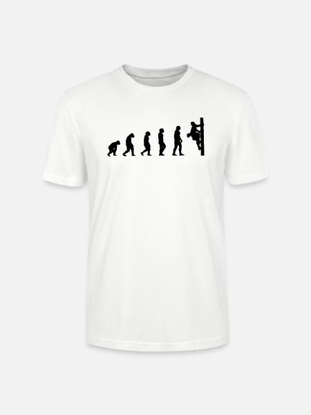 Netzelektriker Evolution Geschenk Elektriker - Stanley/Stella Unisex Bio-T-Shirt CRAFTER - Weiß