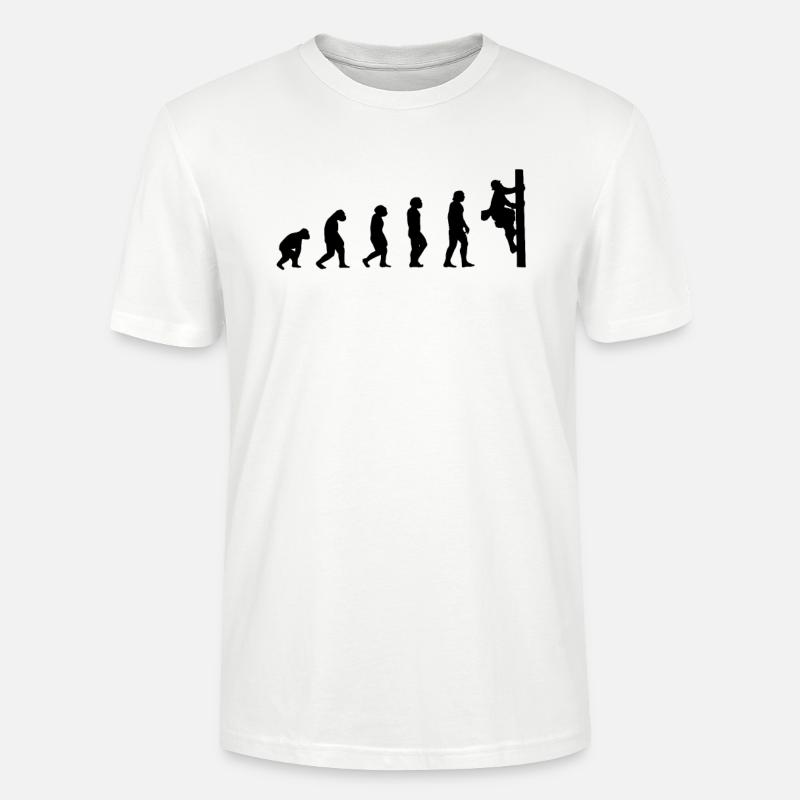 Netzelektriker Evolution Geschenk Elektriker - Stanley/Stella Unisex Bio-T-Shirt CRAFTER - Weiß