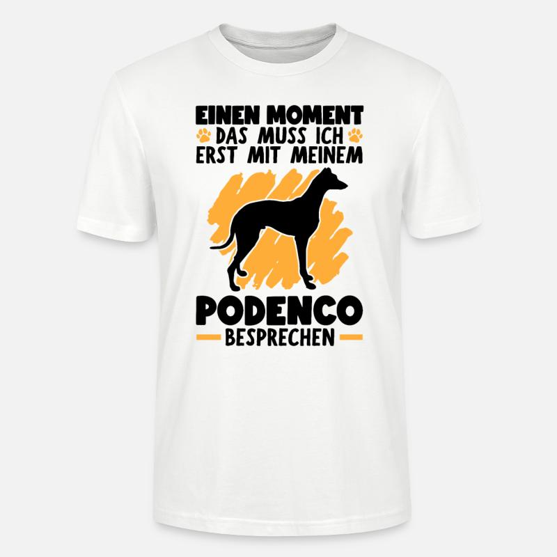 Mit Podenco besprechen spanischer Jagdhund - Stanley/Stella Unisex Bio-T-Shirt CRAFTER - Weiß