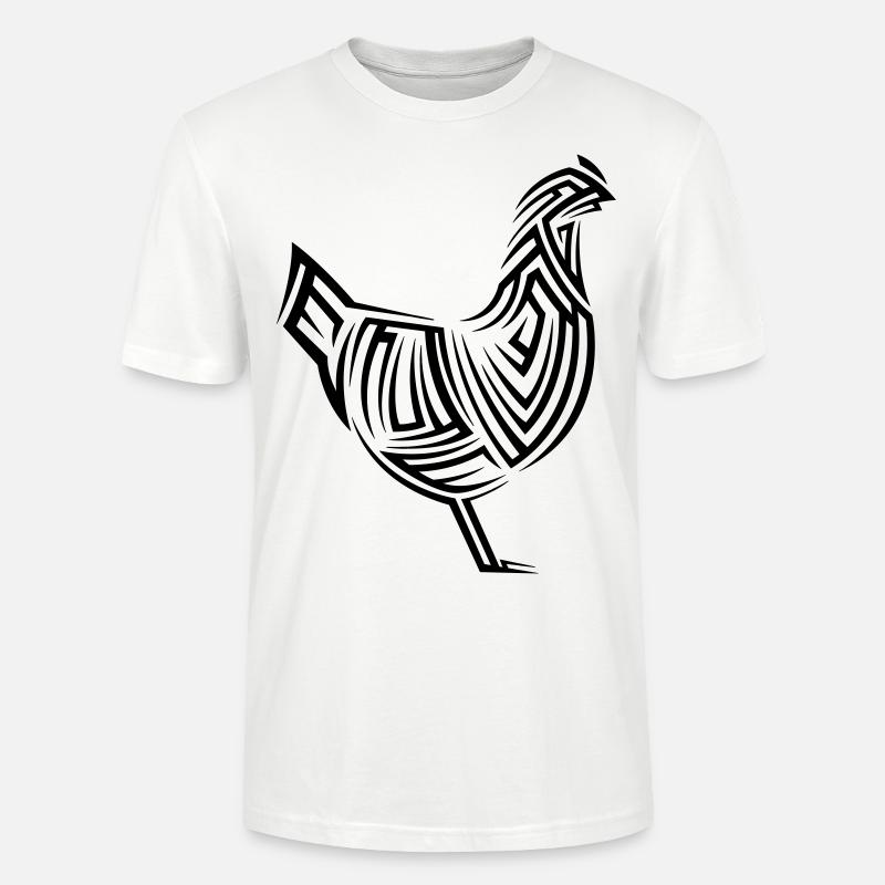 Tatouage tribal de poulet - T-shirt bio CRAFTER Stanley Stella Unisexe - blanc