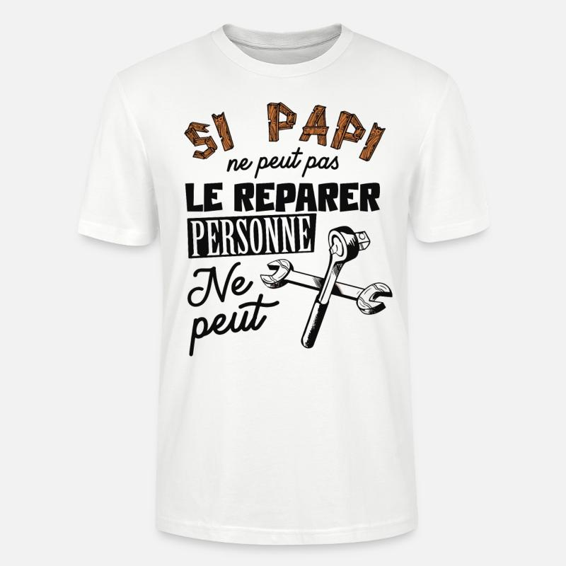 idée cadeau papi - T-shirt bio CRAFTER Stanley Stella Unisexe - blanc