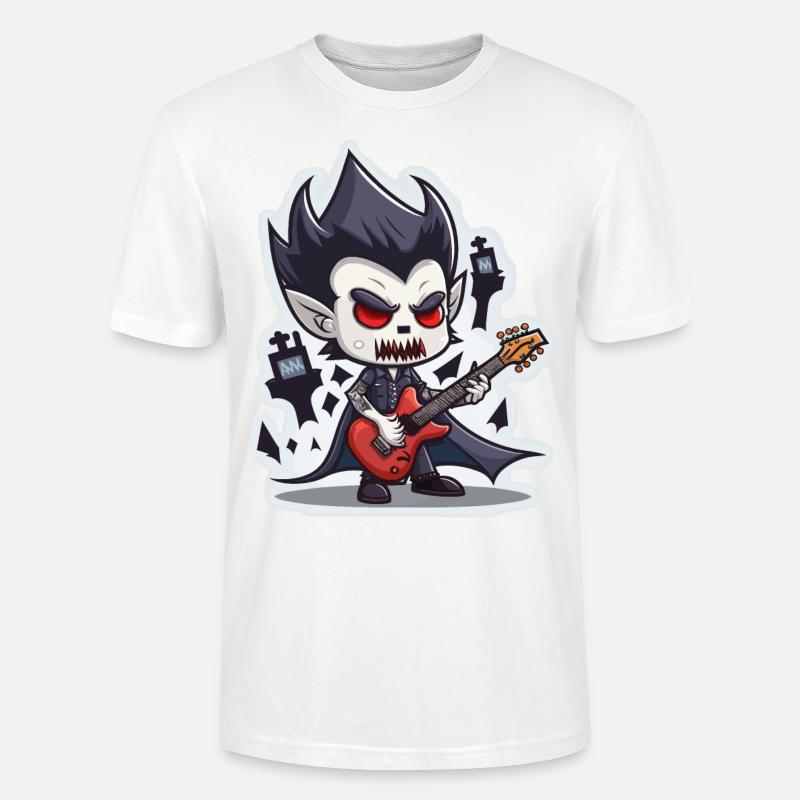 Vampire grattant la guitare - T-shirt bio CRAFTER Stanley Stella Unisexe - blanc
