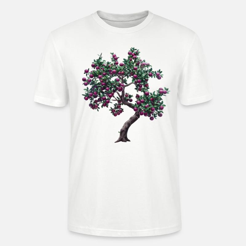 Lebendiger Baum mit Lila Früchten - Stanley/Stella Unisex Bio-T-Shirt CRAFTER - Weiß