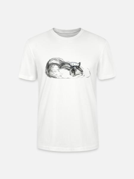 Katze schlafend - Stanley/Stella Unisex Bio-T-Shirt CRAFTER - Weiß