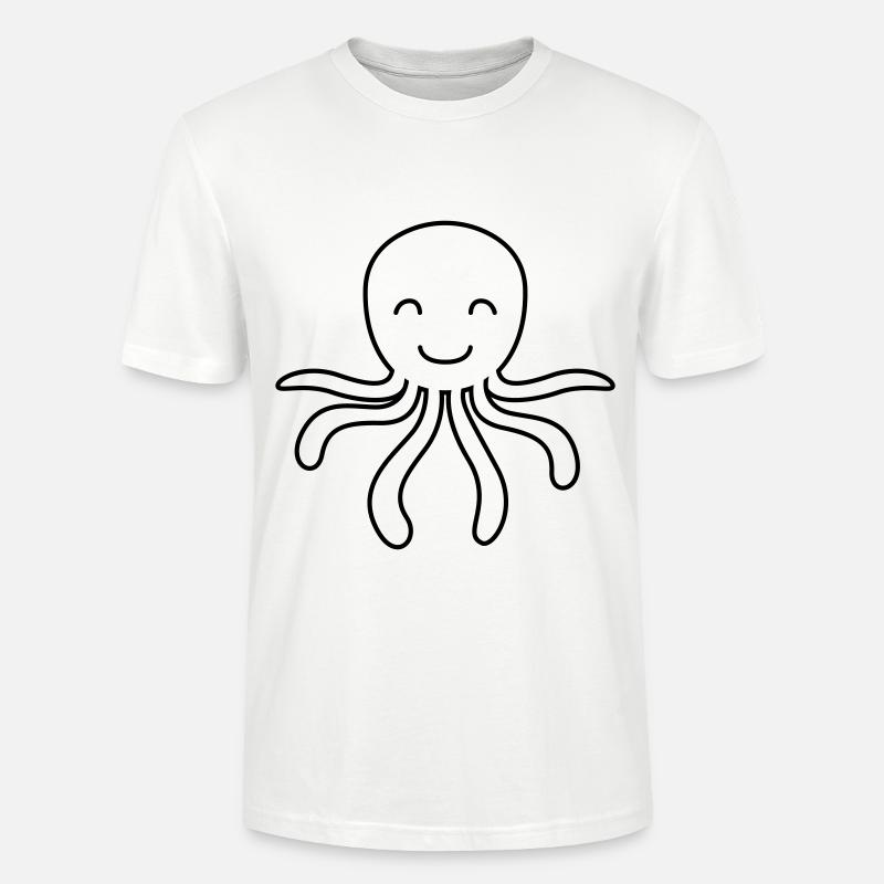 Krake Comic Tier - Stanley/Stella Unisex Bio-T-Shirt CRAFTER - Weiß