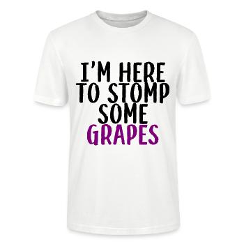 I'm Here To Stomp Some Grapes 3 - Stanley/Stella CRAFTER Unisex Organic T-Shirt - white - Front - Alina (178cm) & Michal (187cm)