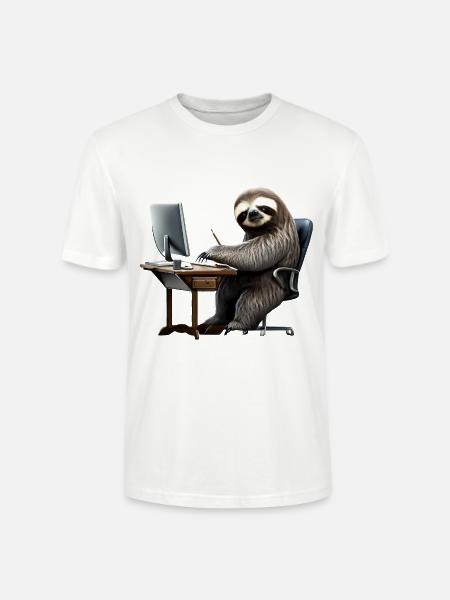 Office Sloth - Stanley/Stella CRAFTER Unisex Organic T-Shirt - white