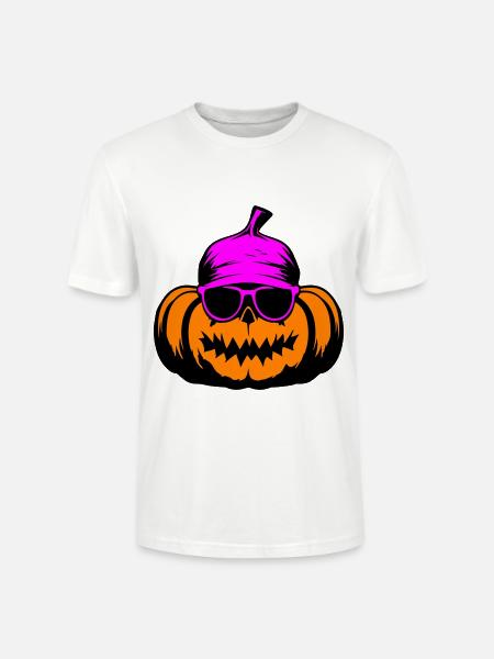 Pumpkin Halloween Cool - Stanley/Stella CRAFTER Unisex Organic T-Shirt - white