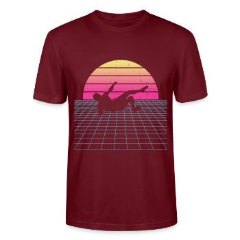 Bouldern Damen Bouldering Climbing Herren - Stanley/Stella Unisex Bio-T-Shirt CRAFTER - Burgunderrot - Vorne - Alina (178cm) & Michal (187cm)