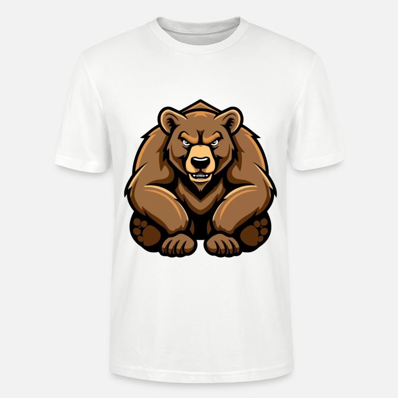 Bear Comic - Stanley/Stella CRAFTER Unisex Organic T-Shirt - white