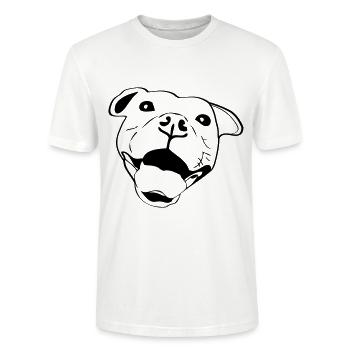 Pitbull Smile - Stanley/Stella Unisex Bio-T-Shirt CRAFTER - Weiß - Vorne - Alina (178cm) & Michal (187cm)