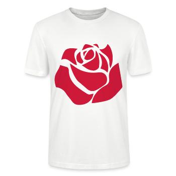 Rose - Stanley/Stella Unisex Bio-T-Shirt CRAFTER - Weiß - Vorne - Alina (178cm) & Michal (187cm)