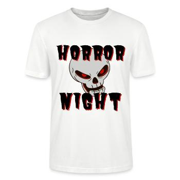 Horror night - Stanley/Stella CRAFTER Unisex Organic T-Shirt - white - Front - Alina (178cm) & Michal (187cm)