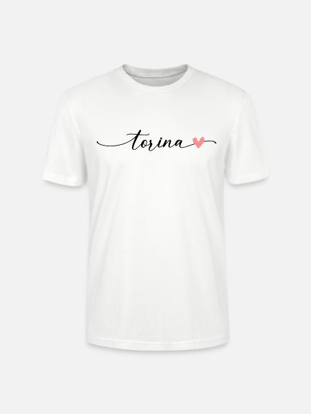 Torina Name Calligraphy Font - Stanley/Stella CRAFTER Unisex Organic T-Shirt - white