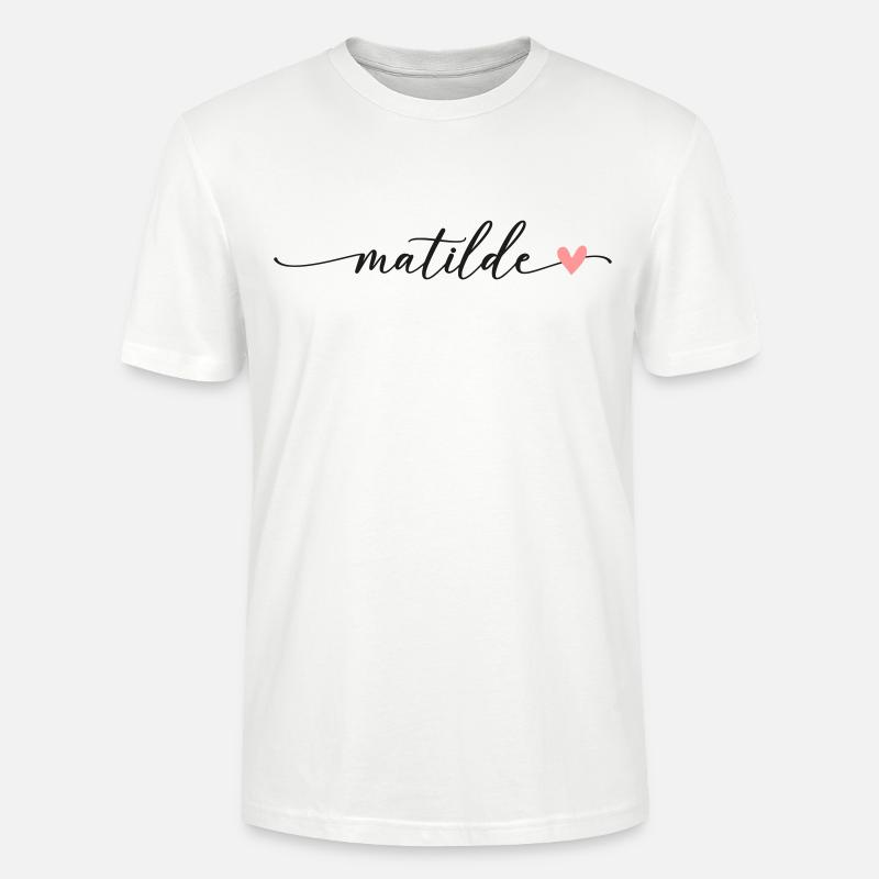 Matilde nom calligraphie Script - T-shirt bio CRAFTER Stanley Stella Unisexe - blanc