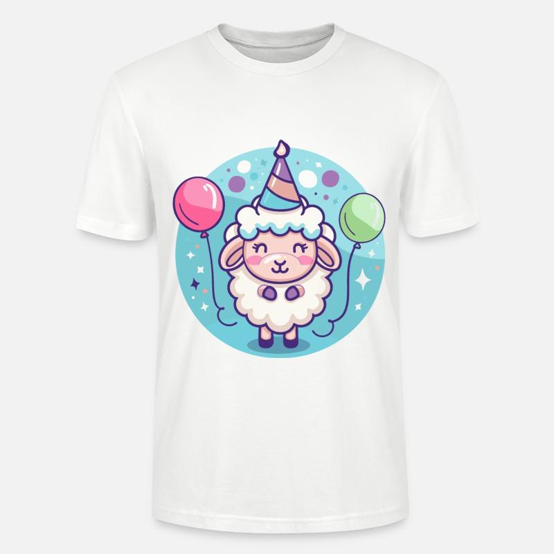 Bande dessinée d’anniversaire de mouton - T-shirt bio CRAFTER Stanley Stella Unisexe - blanc