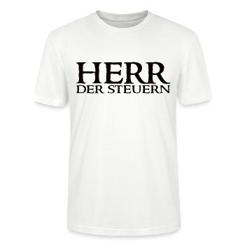 Herr Der Steuern - Steuerberater Steuern Spruch - Stanley/Stella Unisex Bio-T-Shirt CRAFTER - Weiß - Vorne - Alina (178cm) & Michal (187cm)