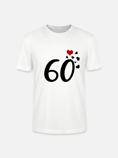 60e anniversaire coeurs 60 - T-shirt bio CRAFTER Stanley Stella Unisexe - blanc