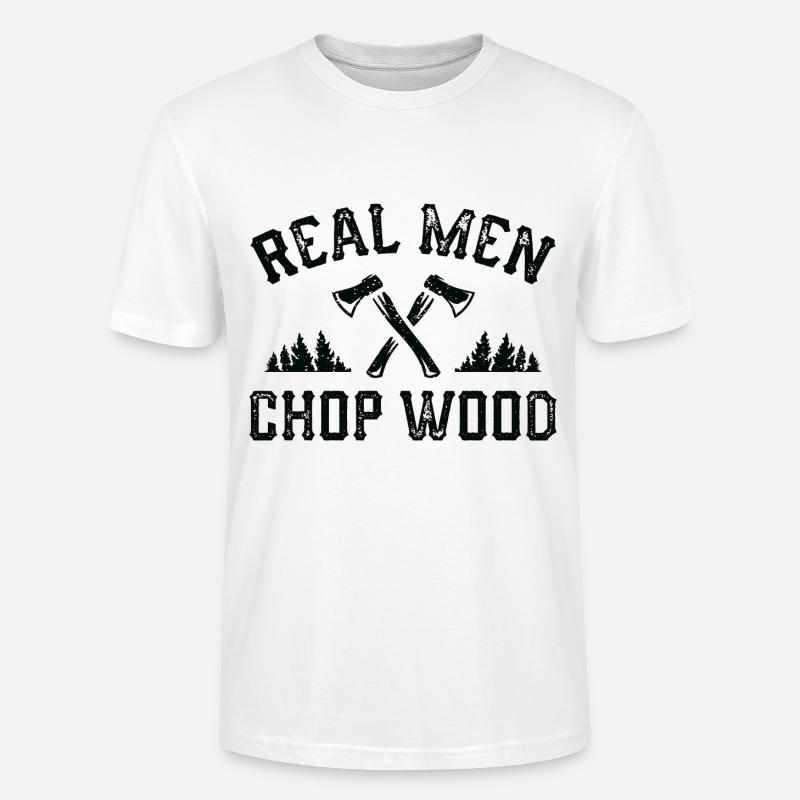 Echte Männer hacken Holz - Stanley/Stella Unisex Bio-T-Shirt CRAFTER - Weiß