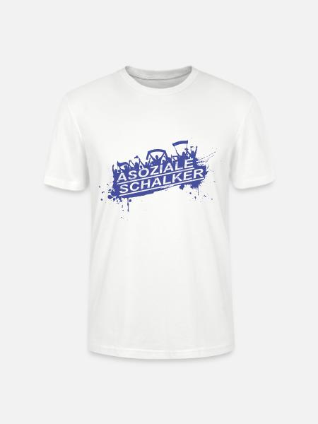 Asoziale Schalker Fan Design - Stanley/Stella Unisex Bio-T-Shirt CRAFTER - Weiß