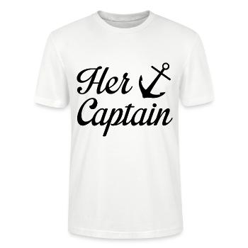 Her Captain - Stanley/Stella CRAFTER Unisex Organic T-Shirt - white - Front - Alina (178cm) & Michal (187cm)