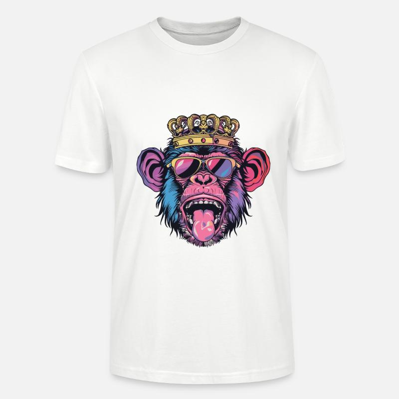 Affe Comic Lustig Party - Stanley/Stella Unisex Bio-T-Shirt CRAFTER - Weiß