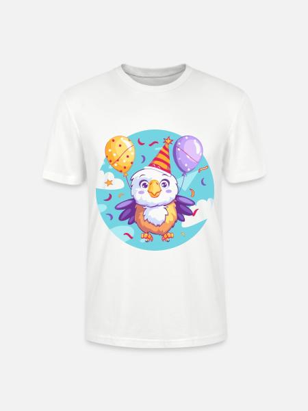 Eagle Birthday Comic - Stanley/Stella CRAFTER Unisex Organic T-Shirt - white