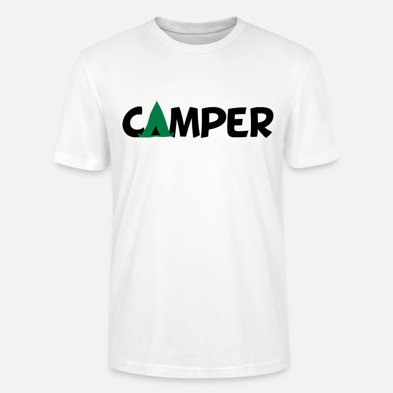 Logo de tente roulotte - T-shirt bio CRAFTER Stanley Stella Unisexe - blanc