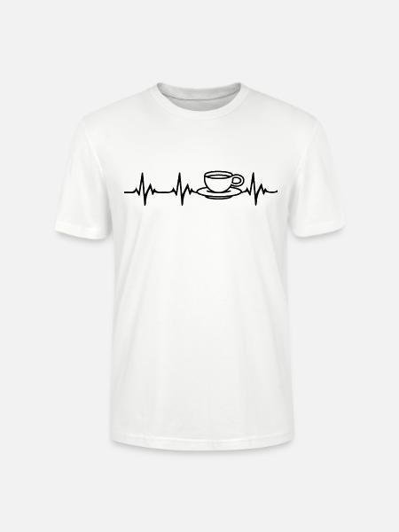 Kaffee Herzschlag - Stanley/Stella Unisex Bio-T-Shirt CRAFTER - Weiß