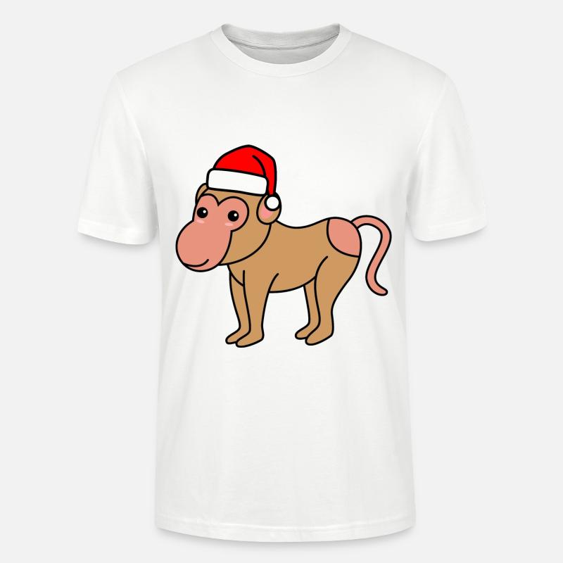 Singe singe Noël Noël - T-shirt bio CRAFTER Stanley Stella Unisexe - blanc