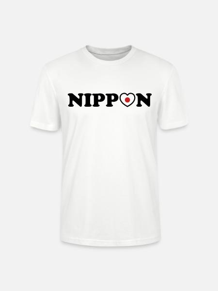 Nippon Love Heart Flag - Stanley/Stella CRAFTER Unisex Organic T-Shirt - white