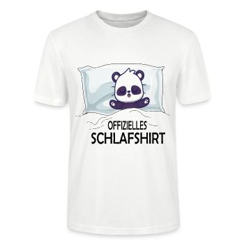 Offizielles Panda Bär Seerobbe - Nachthemd Pyjama - Stanley/Stella Unisex Bio-T-Shirt CRAFTER - Weiß - Vorne - Alina (178cm) & Michal (187cm)