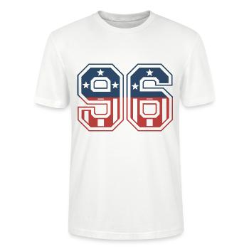 Number 96 USA - Stanley/Stella CRAFTER Unisex Organic T-Shirt - white - Front - Alina (178cm) & Michal (187cm)