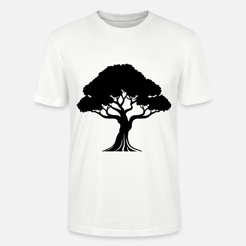 Baum Symbol Silhouette - Stanley/Stella Unisex Bio-T-Shirt CRAFTER - Weiß