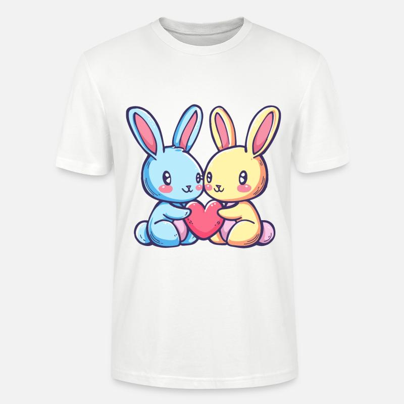 Hase Comic Paar Liebe - Stanley/Stella Unisex Bio-T-Shirt CRAFTER - Weiß