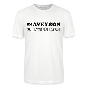 Aveyron France humour bière - T-shirt bio CRAFTER Stanley Stella Unisexe - blanc - Devant - Alina (178cm) & Michal (187cm)