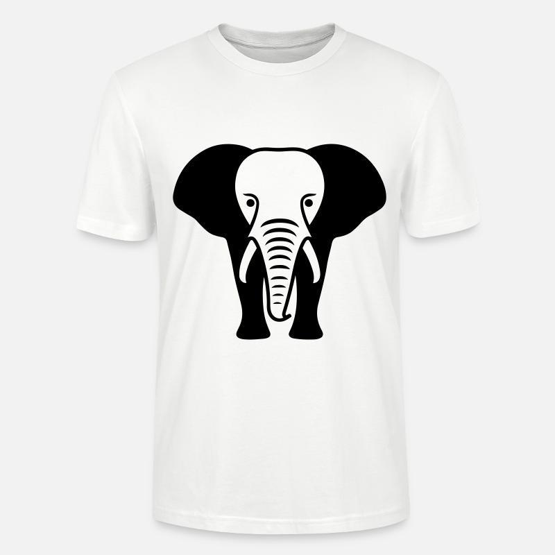Silhouette d’animal éléphant - T-shirt bio CRAFTER Stanley Stella Unisexe - blanc
