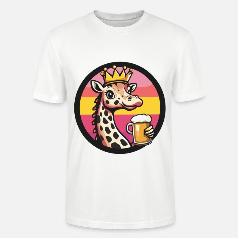 Giraffe Bier Comic - Stanley/Stella Unisex Bio-T-Shirt CRAFTER - Weiß