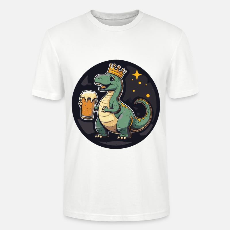 Dinosaurier brontosaurus Bier Comic - Stanley/Stella Unisex Bio-T-Shirt CRAFTER - Weiß