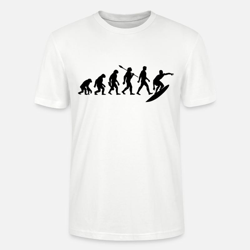 Evolution Surfer - Surfing - Surfboard - Stanley/Stella CRAFTER Unisex Organic T-Shirt - white
